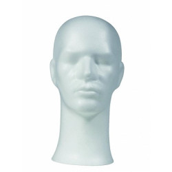Pruikenhoofd heer wit 33cm Td00020201 Pruikenhoofd heer wit 33cm Td00020201