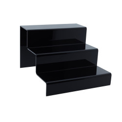 Trapstandaard 3 treden 30x22x34cm zwart Trapstandaard 3 treden 30x22x34cm zwart