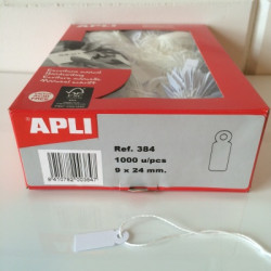 Apli hangetiket met koord 9x24mm 1000st Apli hangetiket met koord 9x24mm 1000st