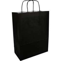 Draagtas zwart 18/8x24cm 100st Draagtas zwart 18/8x24cm 100st