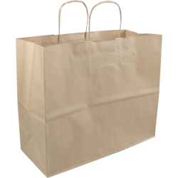 Draagtas bruin 35/14x26cm 100st Draagtas bruin 35/14x26cm 100st