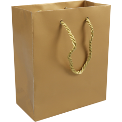 Draagtas goud met koord 16x8x19cm 100st Draagtas goud met koord 16x8x19cm 100st