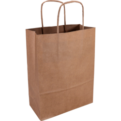 Draagtas bruin 18/8x24cm 100st Draagtas bruin 18/8x24cm 100st