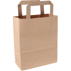 Papieren tas bruin 18/8x22cm 250st Papieren tas bruin 18/8x22cm 250st
