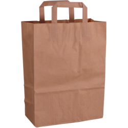 Papieren tas bruin 26/12x35cm 250st Papieren tas bruin 26/12x35cm 250st