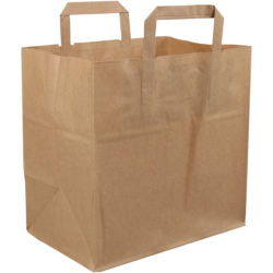 Draagtas bruin 26/17x26cm 250st Draagtas bruin 26/17x26cm 250st