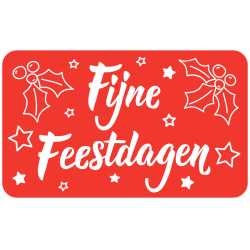 Etiket Fijne Feestdagen 50x30mm 500st Etiket Fijne Feestdagen 50x30mm 500st