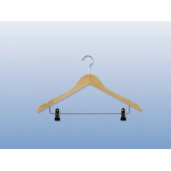 Houten hanger met antislip knijpers HH11039L Houten hanger met antislip knijpers HH11039L