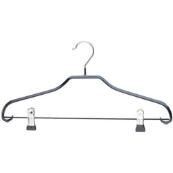 Hanger zwart rubber met knijpers 40cm Tus8327L Hanger zwart rubber met knijpers 40cm Tus8327L