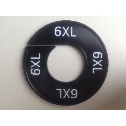 Maatring 9cm zwart/wit 6XL 