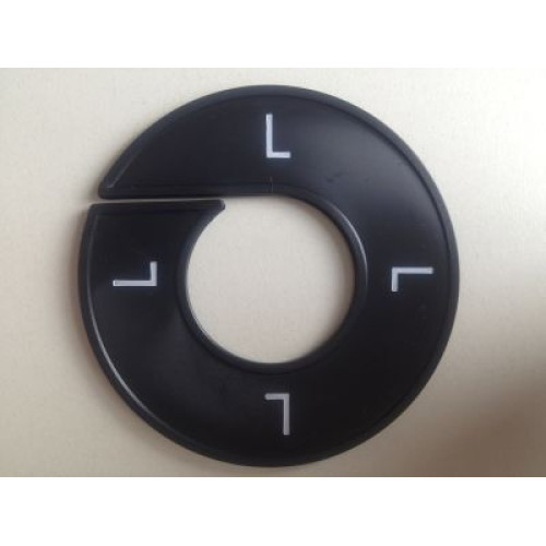 Maatring 9cm zwart/wit L 