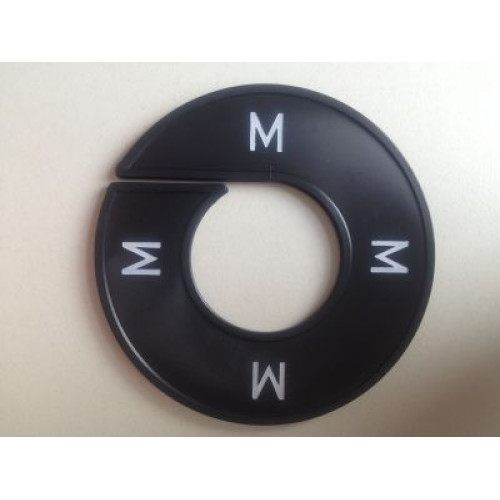 Maatring 9cm zwart/wit M 