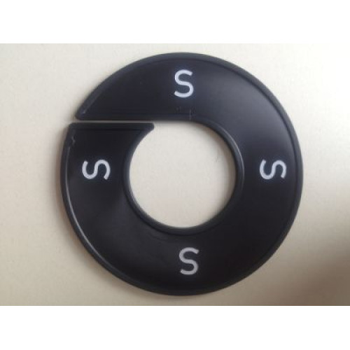 Maatring 9cm zwart/wit S 