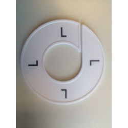 Maatring 9cm wit/zw L 