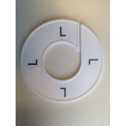 Maatring 9cm wit/zw L 