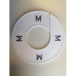 Maatring 9cm wit/zw M 