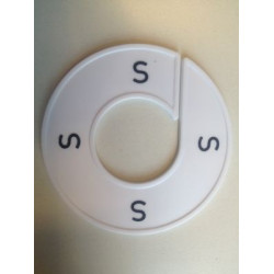 Maatring 9cm wit/zw S 