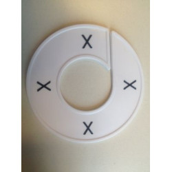Maatring 9cm wit/zw X 