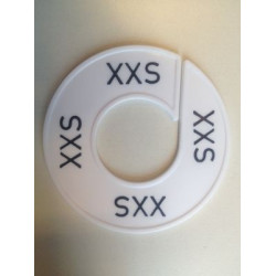 Maatring 9cm wit/zw XXS