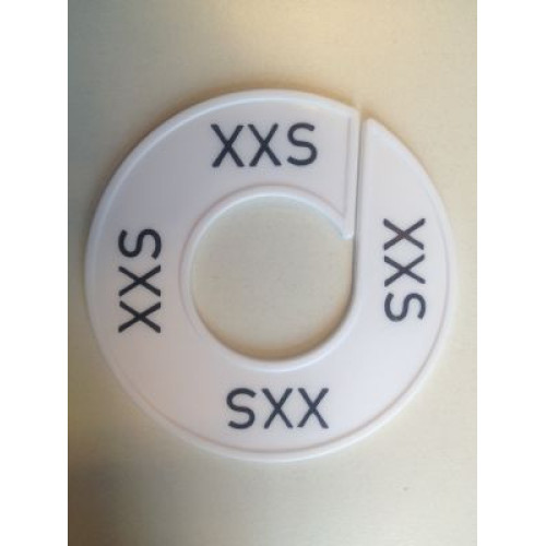 Maatring 9cm wit/zw XXS