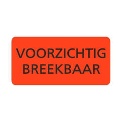 Etiket Voorzichtig Breekbaar fluor rood
