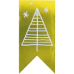 Etiket Kerstboom goud 60x30mm 500st 