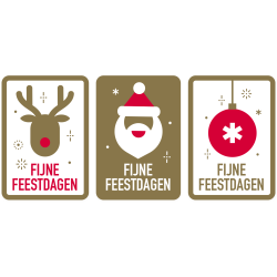 Etiket Fijne Feestdagen 50x35mm Etiket Fijne Feestdagen 50x35mm