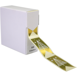 Etiket Kerstboom goud 60x30mm 500st Etiket Kerstboom goud 60x30mm 500st