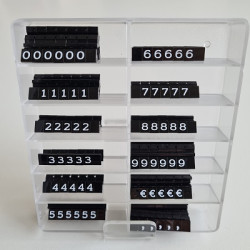 Prijscassette vitrine 6mm zwart-wit 
