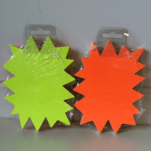 Ster fluor geel en oranje 16x12cm 10st Ster fluor geel en oranje 16x12cm 10st