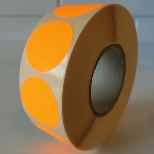 Prijssticker Ø35mm fluor oranje 2000/rol Prijssticker Ø35mm fluor oranje 2000/rol