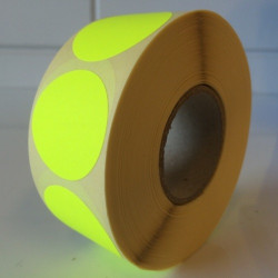Prijssticker Ø35mm fluor geel 2000/rol Prijssticker Ø35mm fluor geel 2000/rol