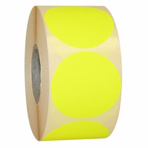 Prijssticker Ø50mm fluor geel 1000/rol 