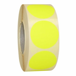 Prijssticker Ø25mm fluor geel 1000/rol Prijssticker Ø25mm fluor geel 1000/rol