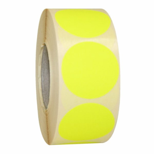 Prijssticker Ø25mm fluor geel 1000/rol 