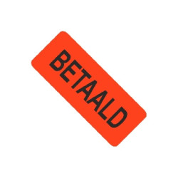 Etiket 50x21mm fluor rood BETAALD 500/rol