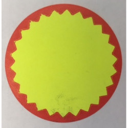 Prijssticker Ø35mm fluor geel rood 400/rol Prijssticker Ø35mm fluor geel rood 400/rol