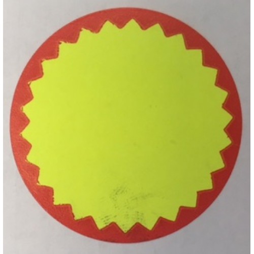 Prijssticker Ø35mm fluor geel rood 400/rol 