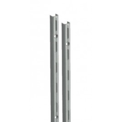 Wandrail RAL 9006 enkele perforatie 200cm Wandrail RAL 9006 enkele perforatie 200cm
