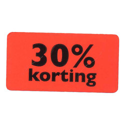 Etiket fluor rood 30% korting 47x25mm 1000st Tpk549706 Etiket fluor rood 30% korting 47x25mm 1000st Tpk549706