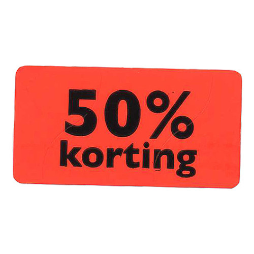 Etiket fluor rood 50% korting 47x25mm 1000st Tpk549708 Etiket fluor rood 50% korting 47x25mm 1000st Tpk549708