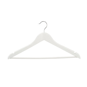 Houten hangers wit Houten hangers wit