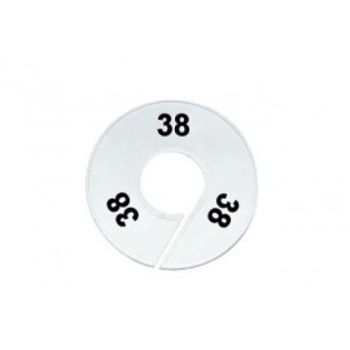 Maatring 9cm wit/zw 45  