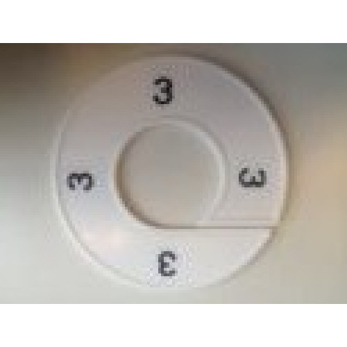 Maatring 9cm wit/zw 3 