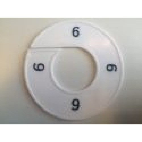 Maatring 9cm wit/zw 6 