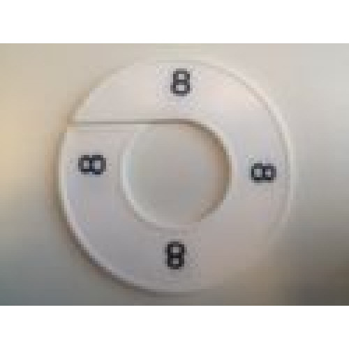 Maatring 9cm wit/zw 8 