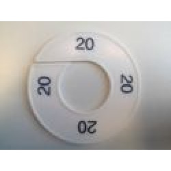 Maatring 9cm wit/zw 20 