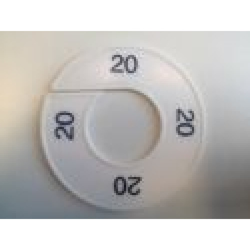 Maatring 9cm wit/zw 20 