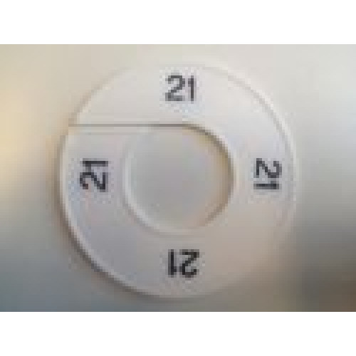 Maatring 9cm wit/zw 21 