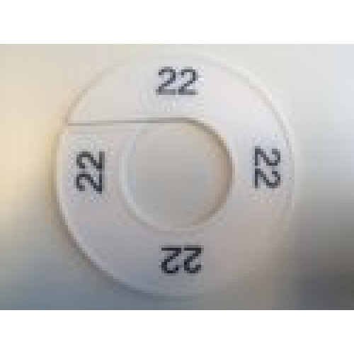 Maatring 9cm wit/zw 22 